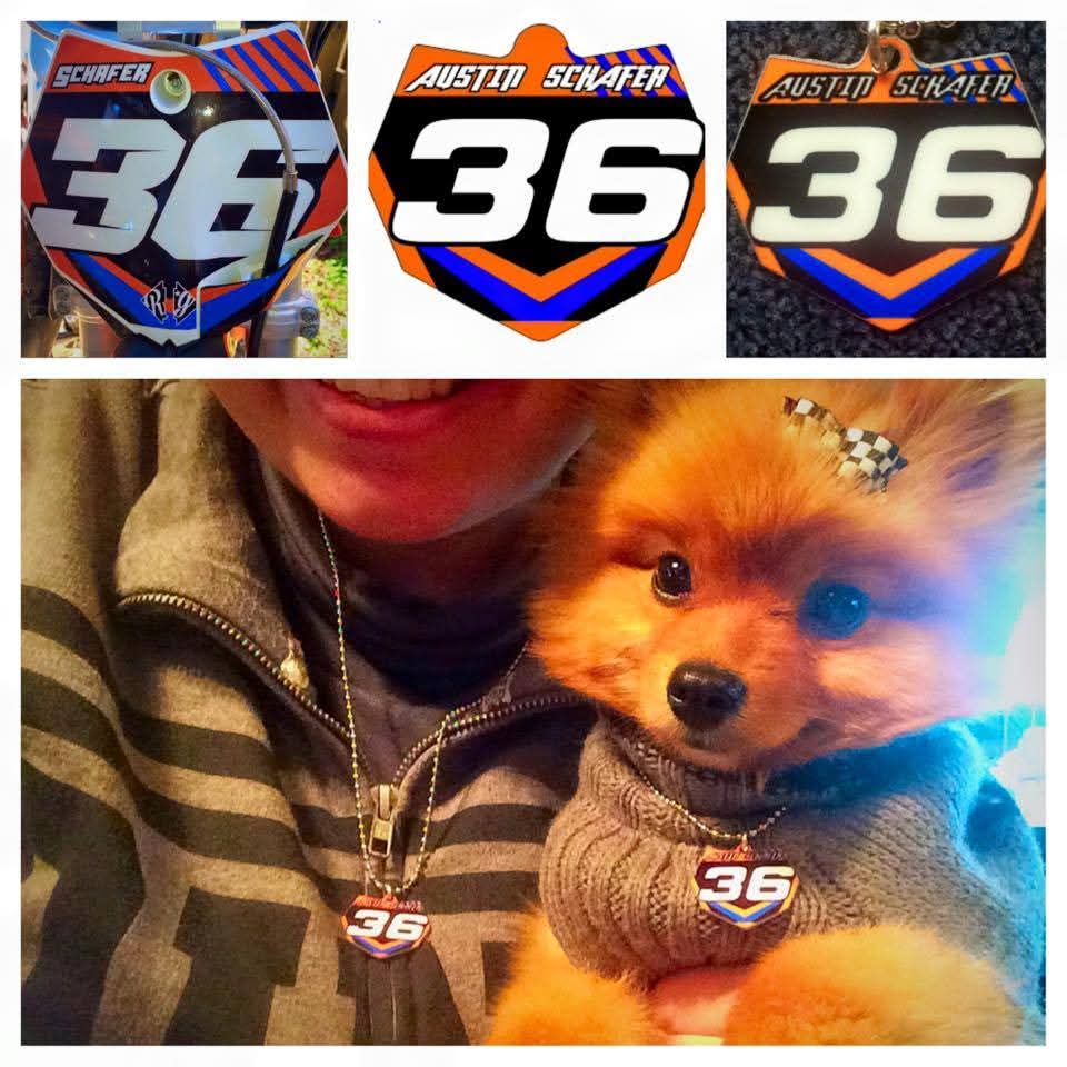 Custom Dirt Bike Front Number Plate Pendant, Key Chain