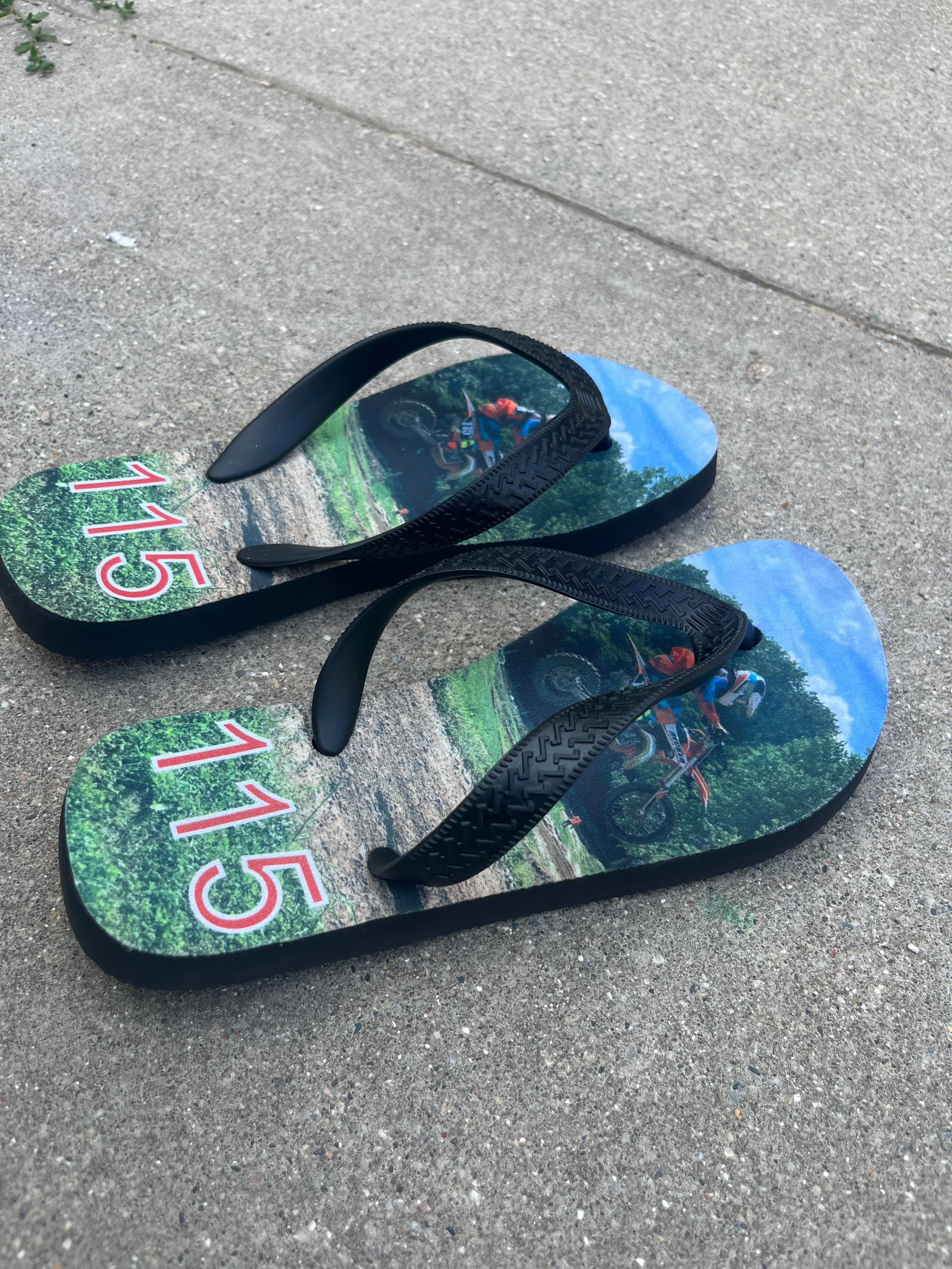 Custom flip flops sales