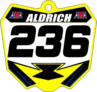 Custom Dirt Bike Front Number Plate Pendant, Key Chain