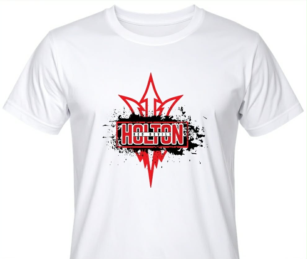 Holton Red Devils - Red Trident on White