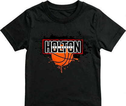 Holton Red Devils - Basketball on Black
