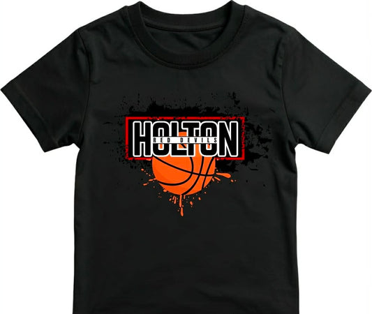 Holton Red Devils - Basketball on Black
