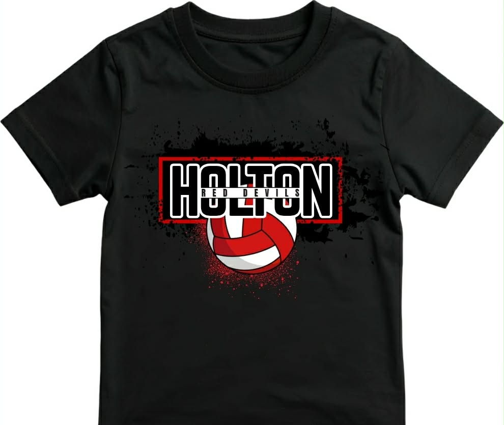 Holton Red Devils - Volleyball on Black