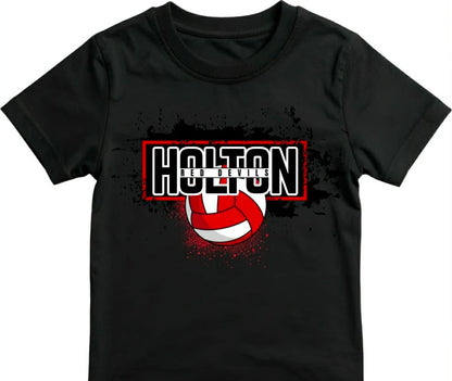 Holton Red Devils - Volleyball on Black