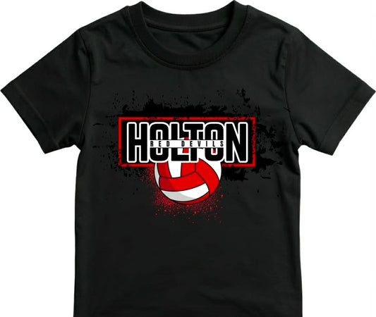 Holton Red Devils - Volleyball on Black