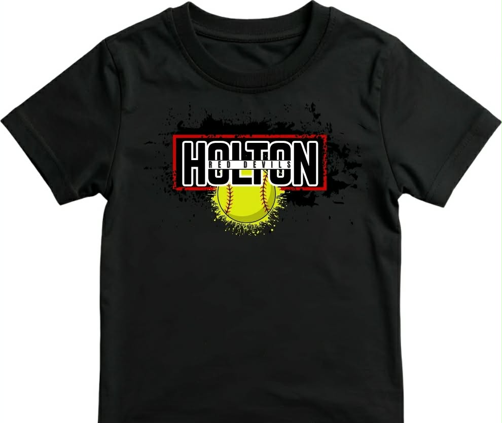 Holton Red Devils - Softball on Black