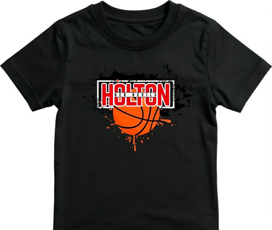 Holton Red Devils - Basketball on Black