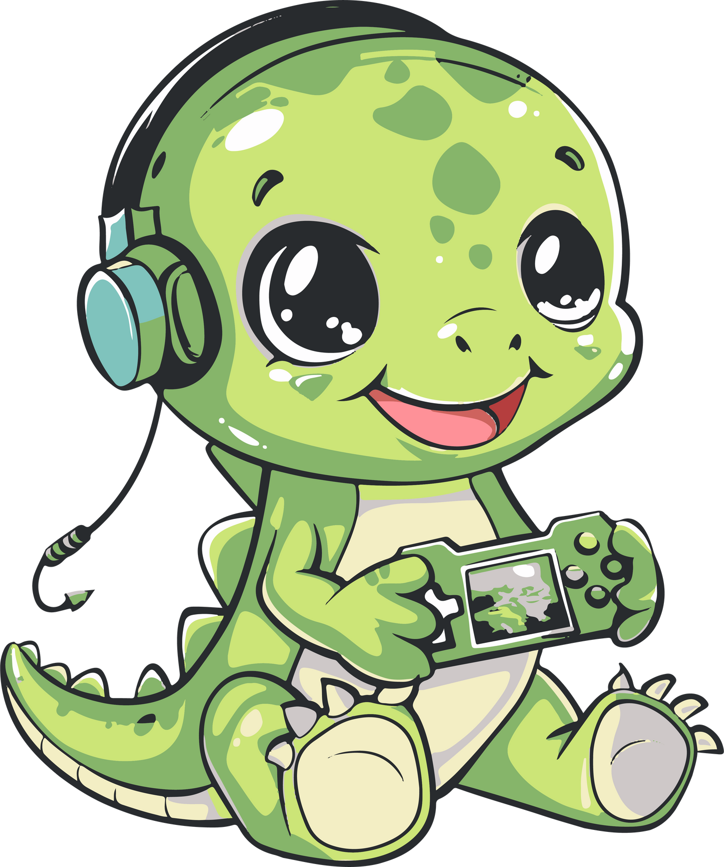 Dino playing Video Game