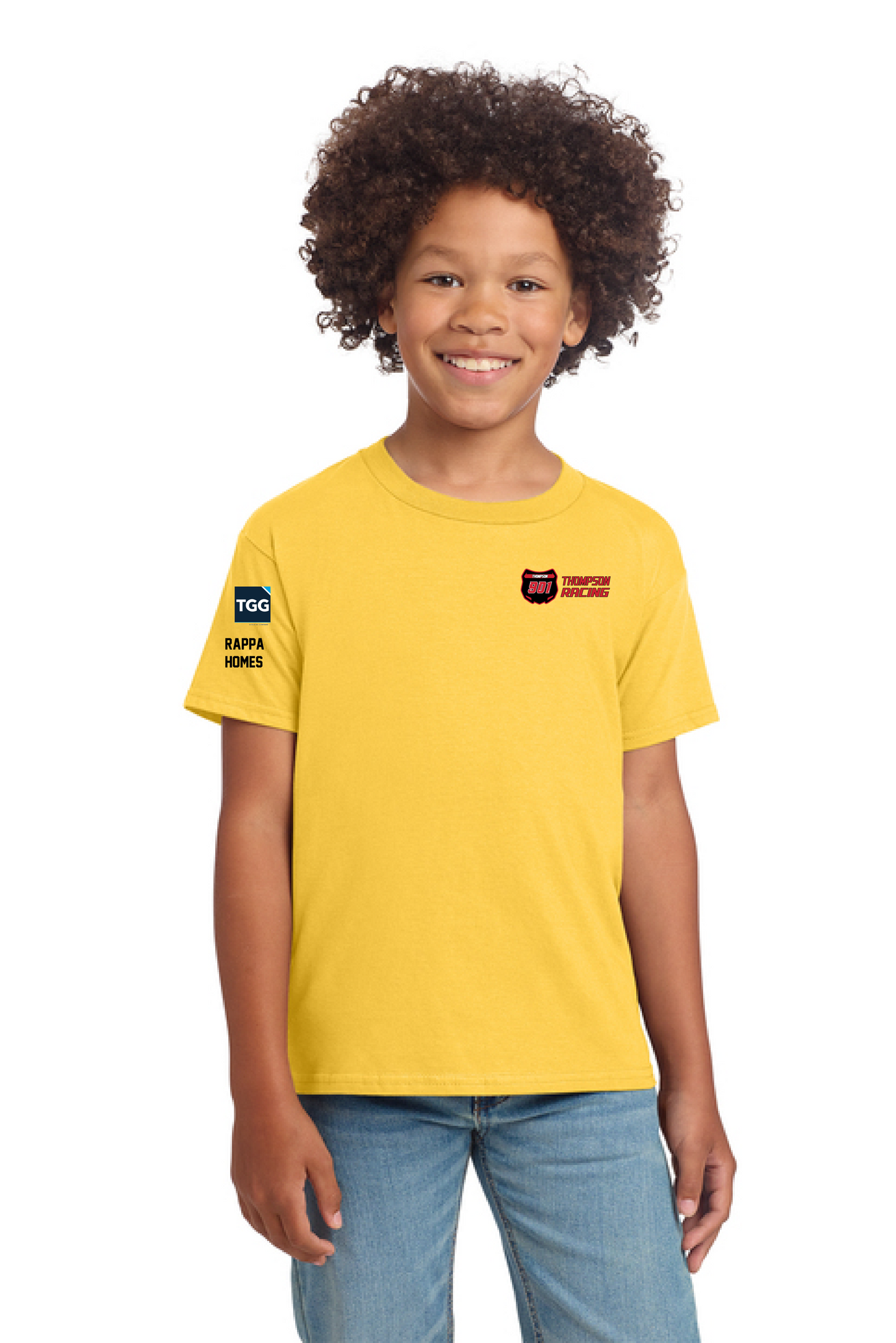 Thompson Racing - Youth Yellow T-Shirt with Sponsors