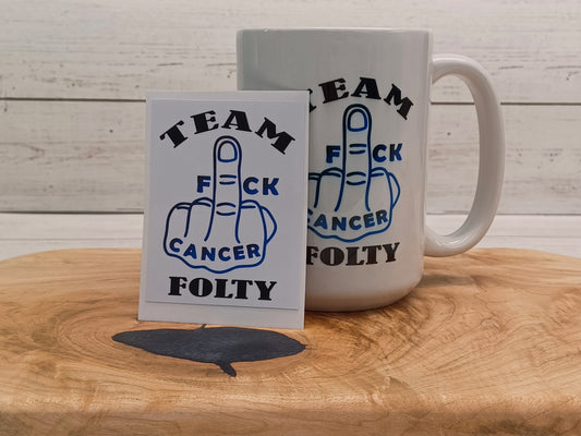 Team Folty 15oz Coffee Mug with Sticker